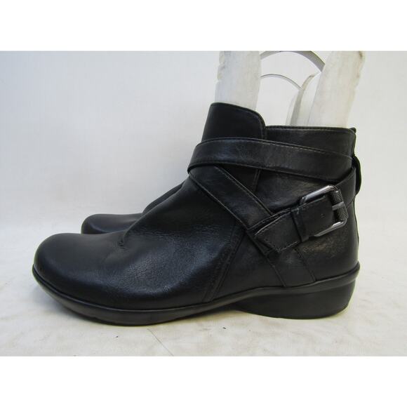 Naturalizer Womens Size 7.5 M Black Leather Zip Fashion Ankle Boots Bootie - Picture 1 of 10